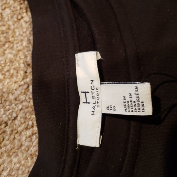 Halston Studio Black Crewneck Pullover Long Sleeve Knit Top Size XL - Picture 2 of 3